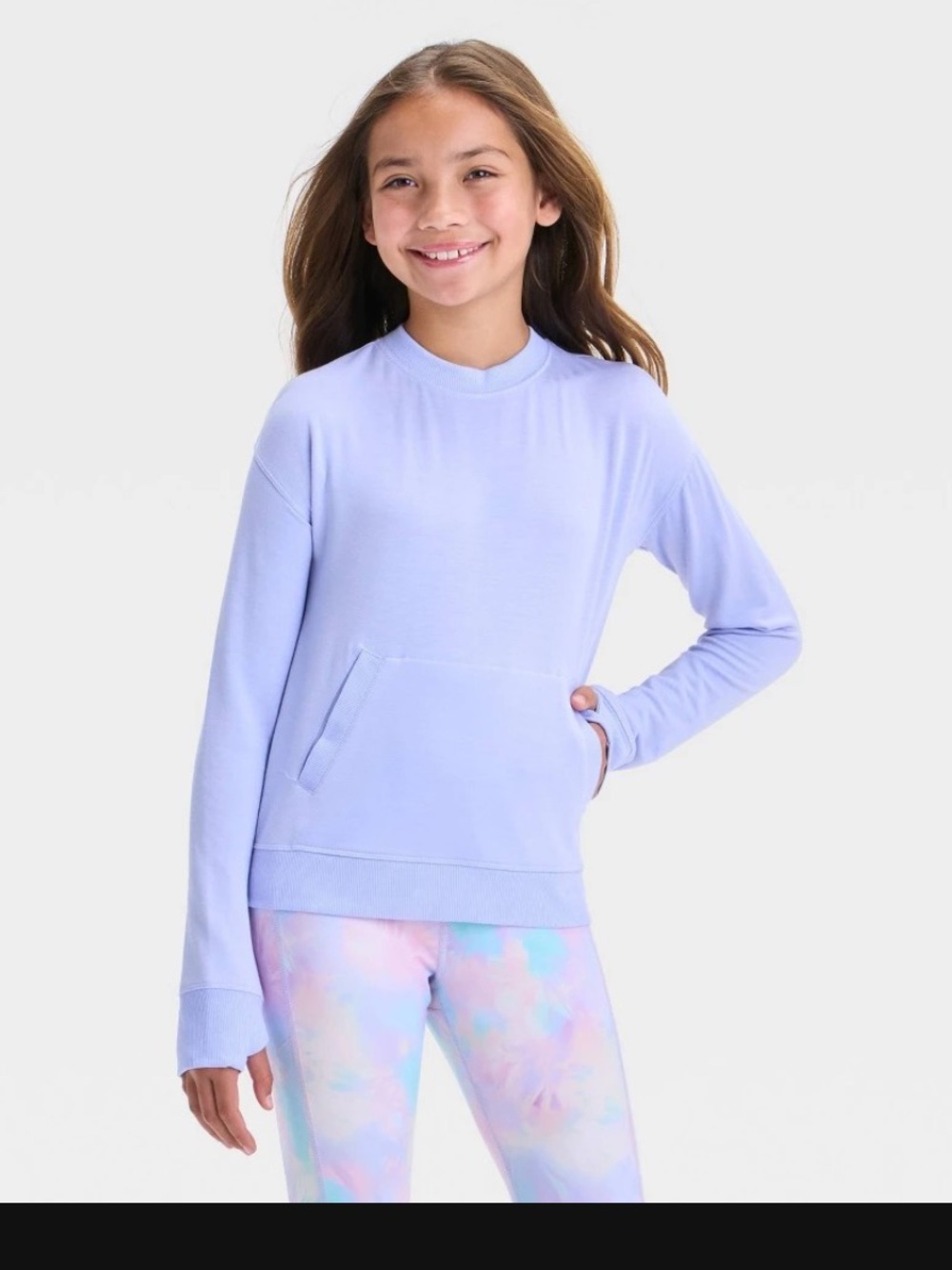 Girls' Cozy Lightweight Crew Neck Sweatshirt - All